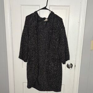 Cozy Black and Gray Knit Cardigan